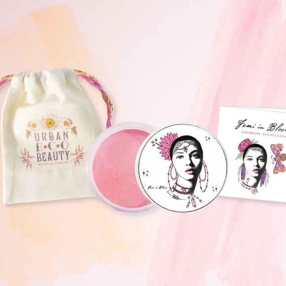 Natural Organic Pink Blush | Pure Mineral Makeup, Loose Pink Shimmer Powder for - Picture 2 of 12